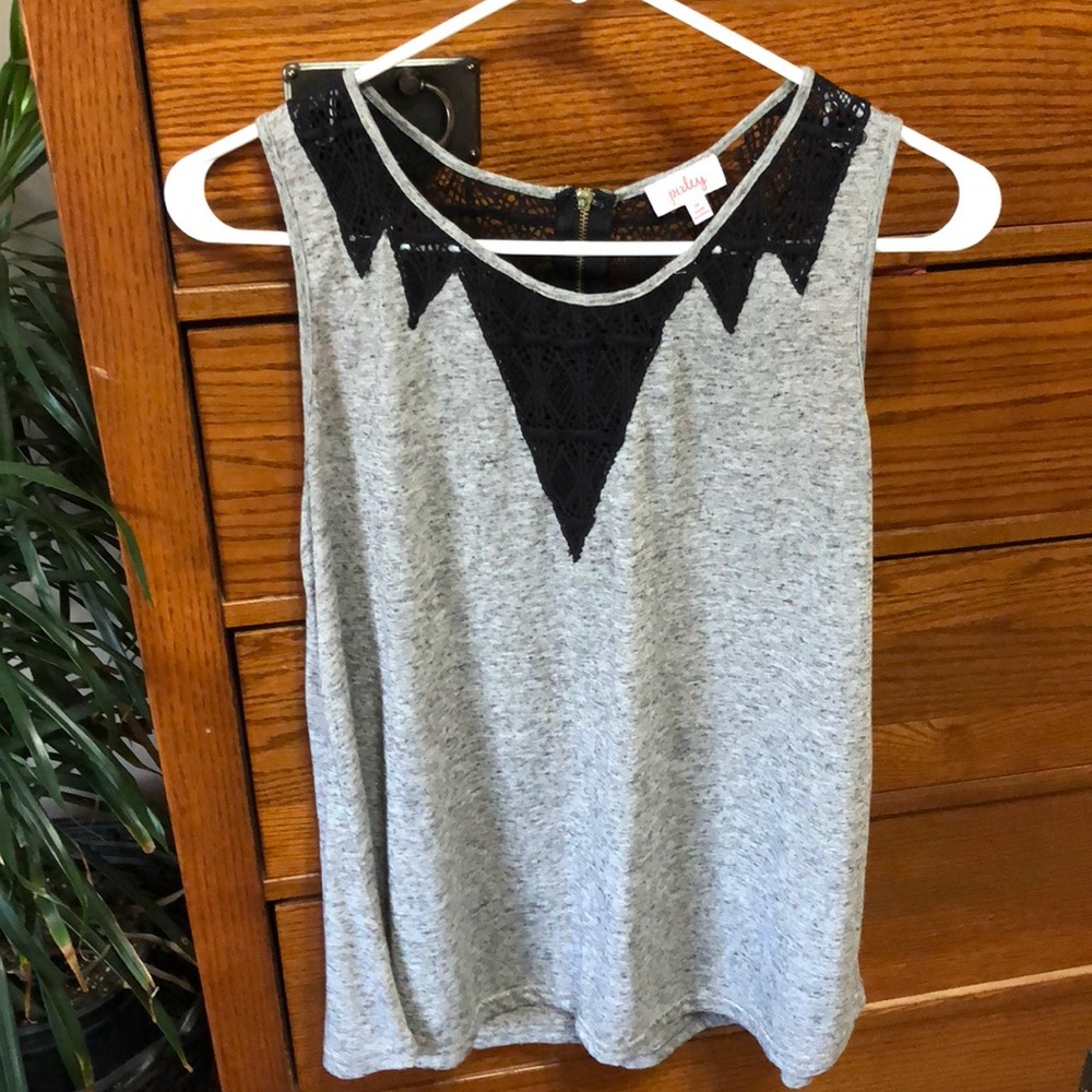 Grey and black tank top